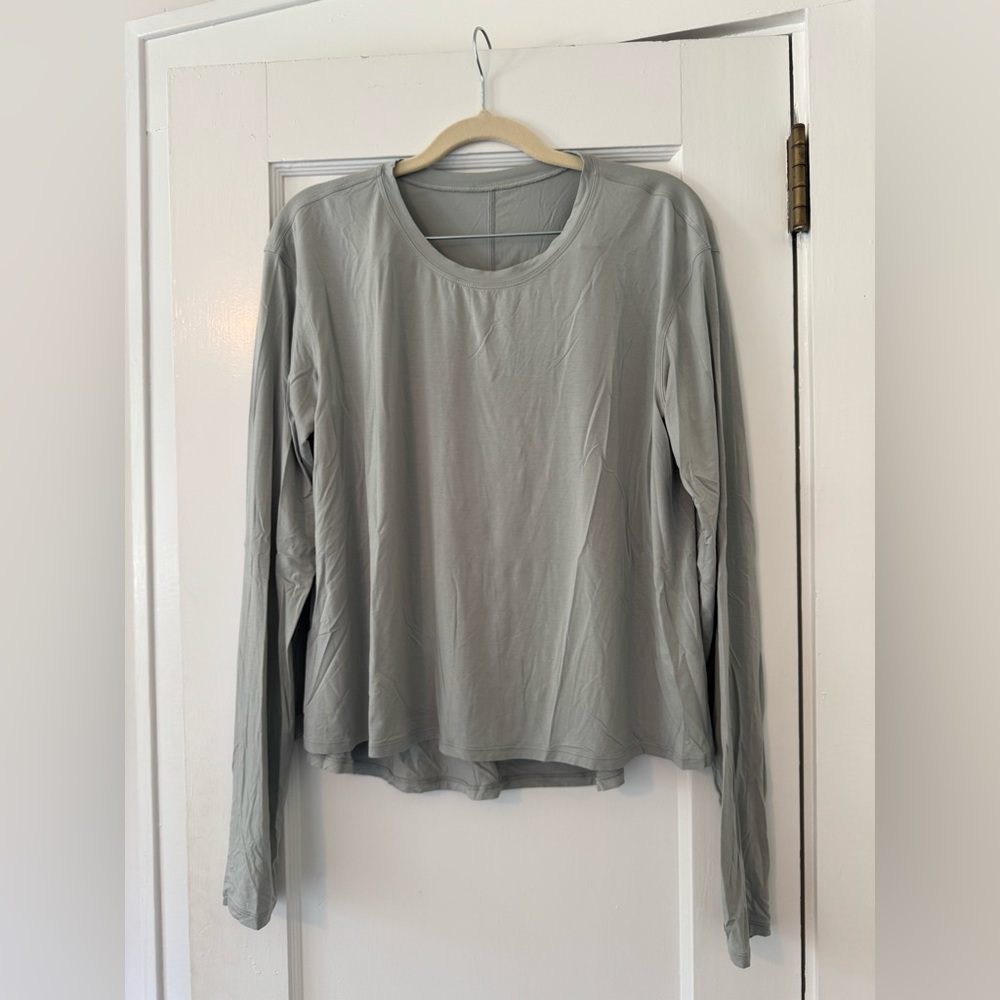 Lululemon Modal Relaxed-Fit Lounge Long-Sleeve Shirt - Jade Grey - Size 8